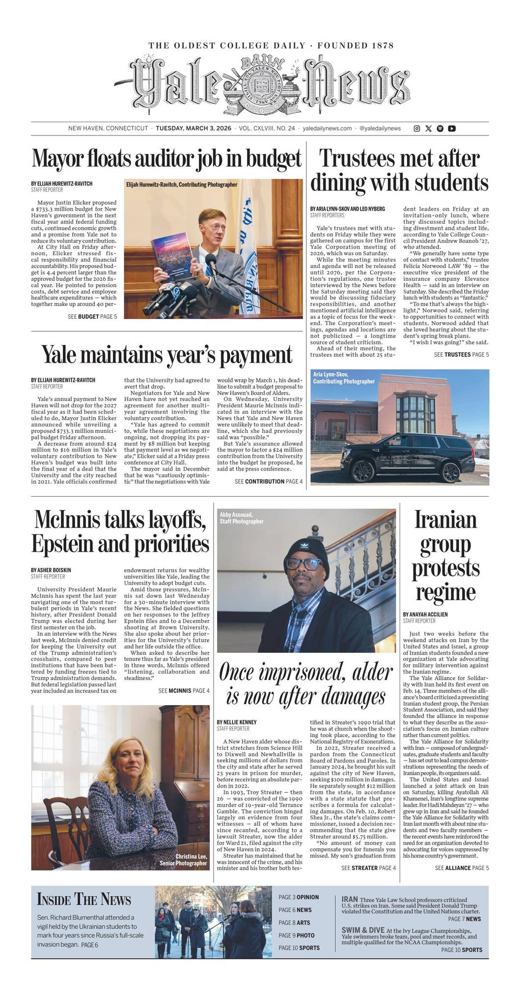 Yale Daily News — March 3, 2026 by Yale Daily News - Issuu