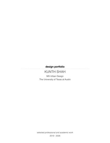 Urban Design & Planning Portfolio (2019–2026) I Kunth Shah