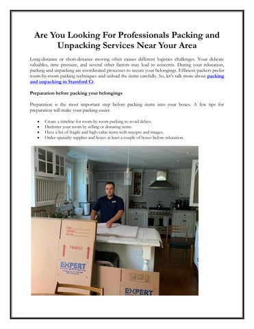 Are you looking for professionals packing and unpacking services near your area