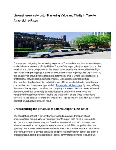 toronto airport limo rates