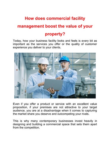 How does commercial facility management boost the value of your property