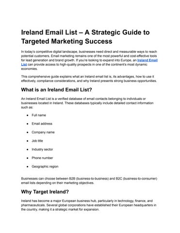 Ireland Email List