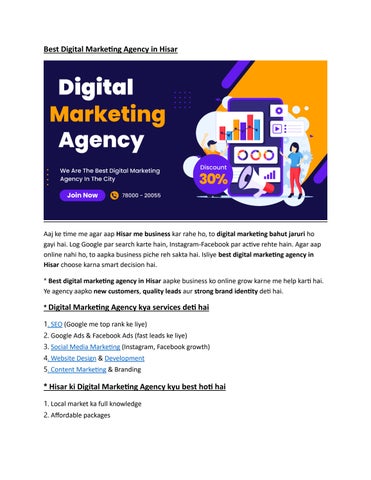 Best Digital Marketing Agency in Hisar