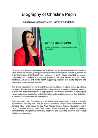 Biography of Christina Pepin