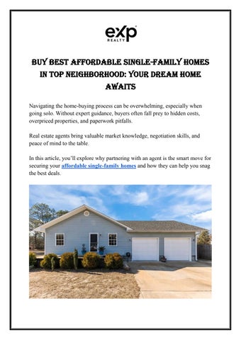 Buy Best Affordable Single-Family Homes in Top Neighborhood: Your Dream Home Awaits