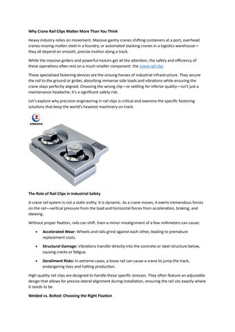 Why Crane Rail Clips Matter More Than You Think
