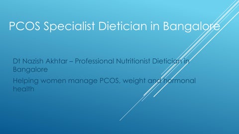 PCOS Specialist Dietician in Bangalore