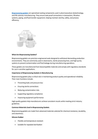 bioprocessing gaskets