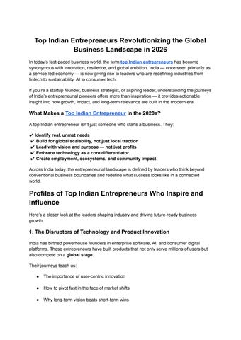 Top Indian Entrepreneurs