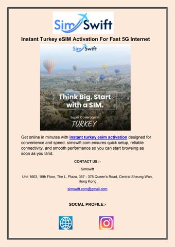 Instant Turkey eSIM Activation For Fast 5G Internet