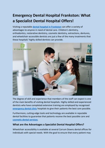 Emergency Dental Hospital Frankston - What a Specialist Dental Hospital Offers!