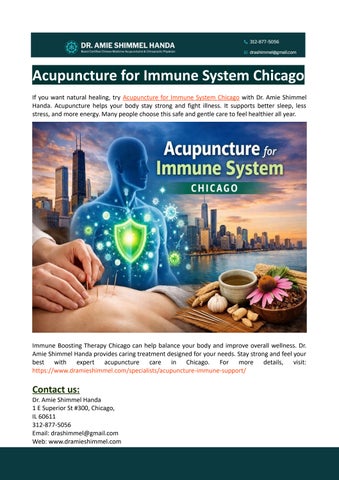 Acupuncture for Immune System Chicago