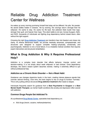 Reliable Drug Addiction Treatment Center for Wellness