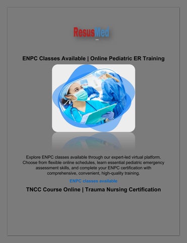 ENPC Classes Available | Online Pediatric ER Training