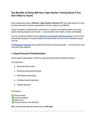  Top Benefits of Doing 200 Hour Yoga Teacher Training