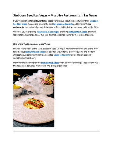 Fine Dining Restaurants Las Vegas