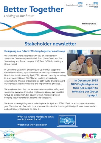Stakeholder update from ShropCom and SaTH