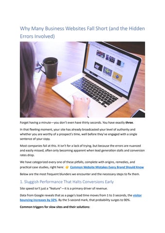 Why Many Business Websites Fall Short
