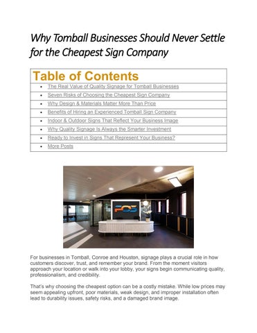 Why Tomball Businesses Should Never Settle for the Cheapest Sign Company