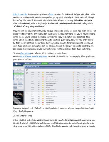 Phân tích cơ bản trong giao dịch forex