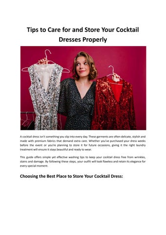 Tips to Care for and Store Your Cocktail Dresses Properly - Light and Bright Dry Cleaners UK