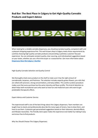 5 Best Calgary Cannabis Stores  Bud Bar