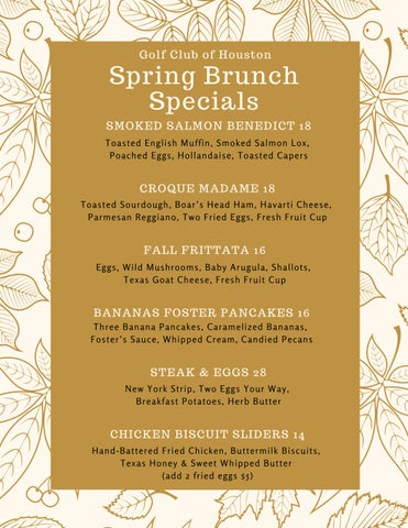 GCOH Spring Brunch Specials