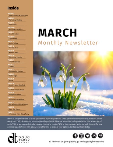 March 2026 Doug Tarry Homes Newsletter