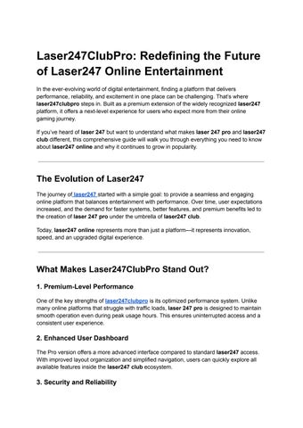 Laser247ClubPro_ Redefining the Future of Laser247 Online Entertainment