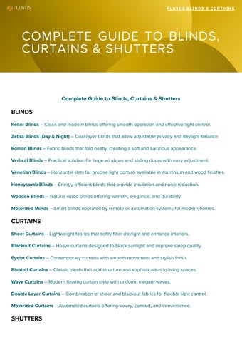 Types of curtains blinds - Floyds Blinds And Curtains