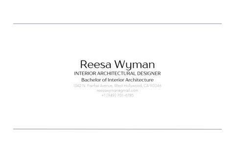 Reesa Wyman Portfolio 2025