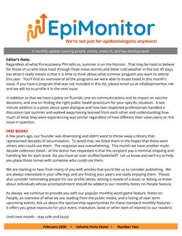 February 2026 - The Epidemiology Monitor