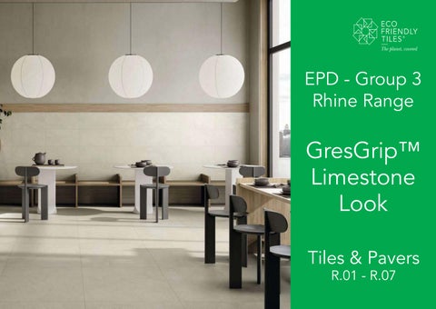 GresGrip™️ Limestone Look Tiles & Paver  from Eco Friendly Tiles Rhine Range R.01-R.07