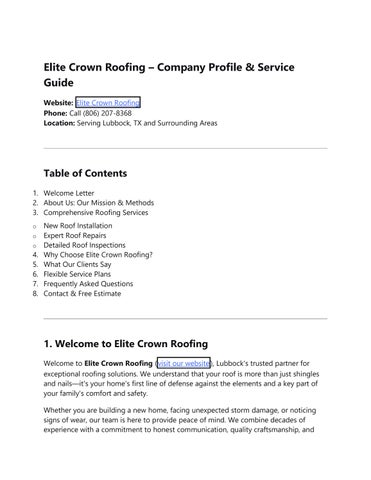 Elite crown roofing