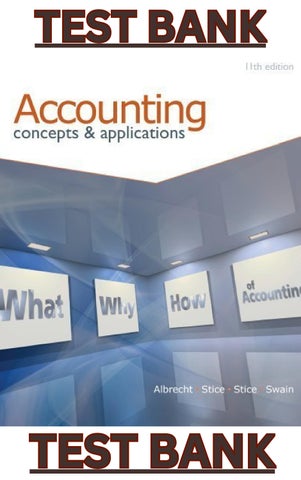 TEST BANK for Accounting Concepts and Applications (International Edition), 11th Edition by James St
