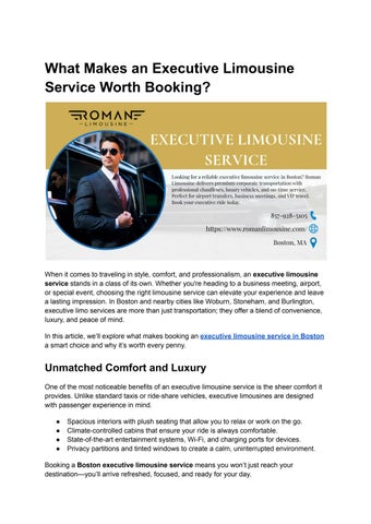 What Makes an Executive Limousine Service Worth Booking_