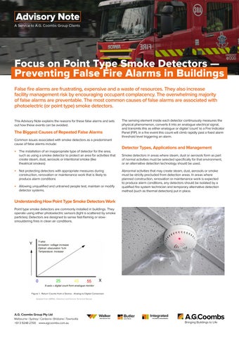 A.G. Coombs Advisory Note - Preventing False Fire Alarms in Buildings