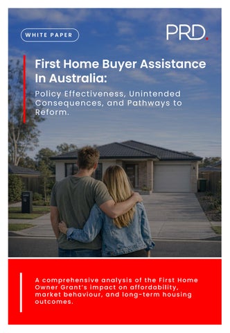 PRD White Paper - First Home Buyer Assistance in Australia