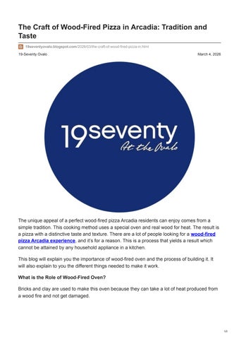 Wood-fired pizza Arcadia 