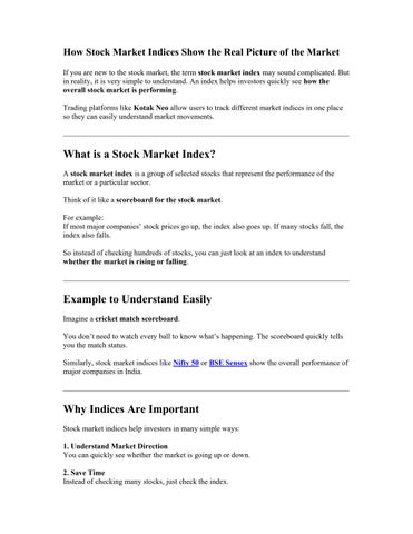 How Stock Market Indices Show the Real Picture of the Market