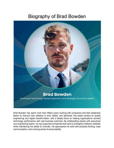 Biography of Brad Bowden