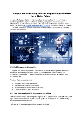 IT Support and Consulting Services for Business Growth