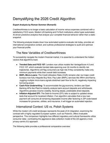Demystifying the 2026 Credit Algorithm