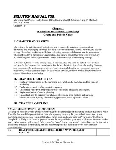 Solution Manual For Marketing Real People, Real Choices, 11th Edition by Michael R. Solomon, Greg W.