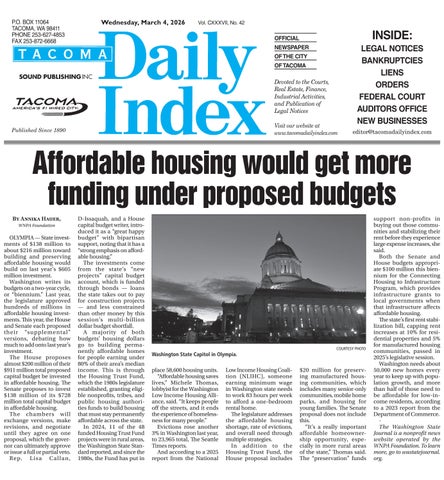 Tacoma Daily Index, March 04, 2026