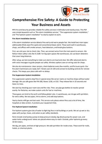 Comprehensive Fire Safety A Guide to Protecting Your Business and Assets