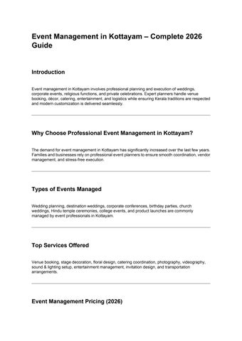 event management in kottayam