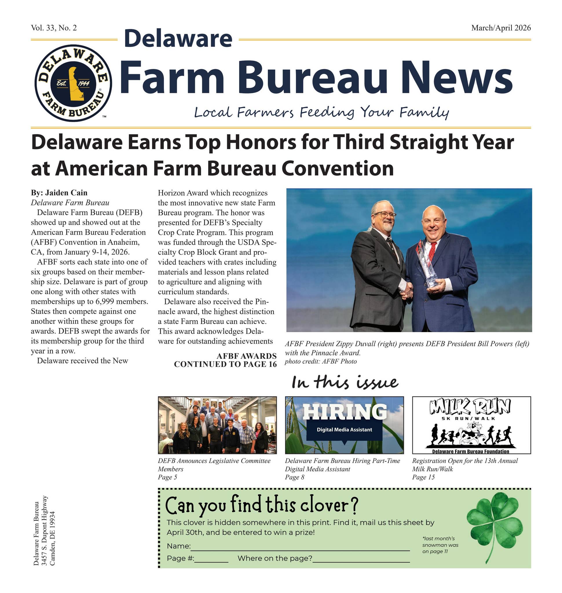 Delaware Farm Bureau News Mar Apr 2026 by Delaware Farm Bureau - Issuu