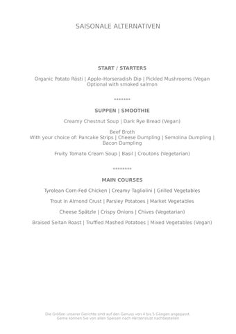 Saisonale alternativen E