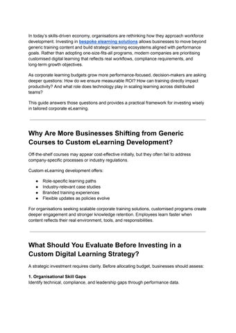 A Complete Guide to Investing in Bespoke Elearning Solutions